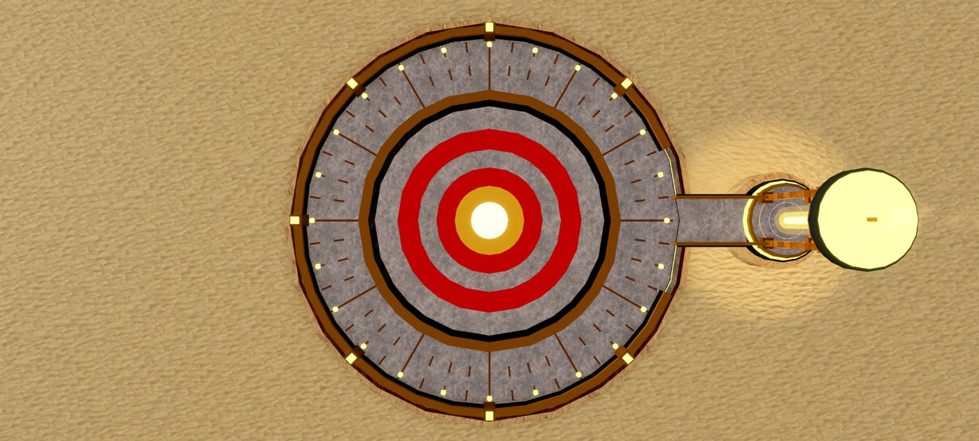 A six-ring bullseye target seen from above