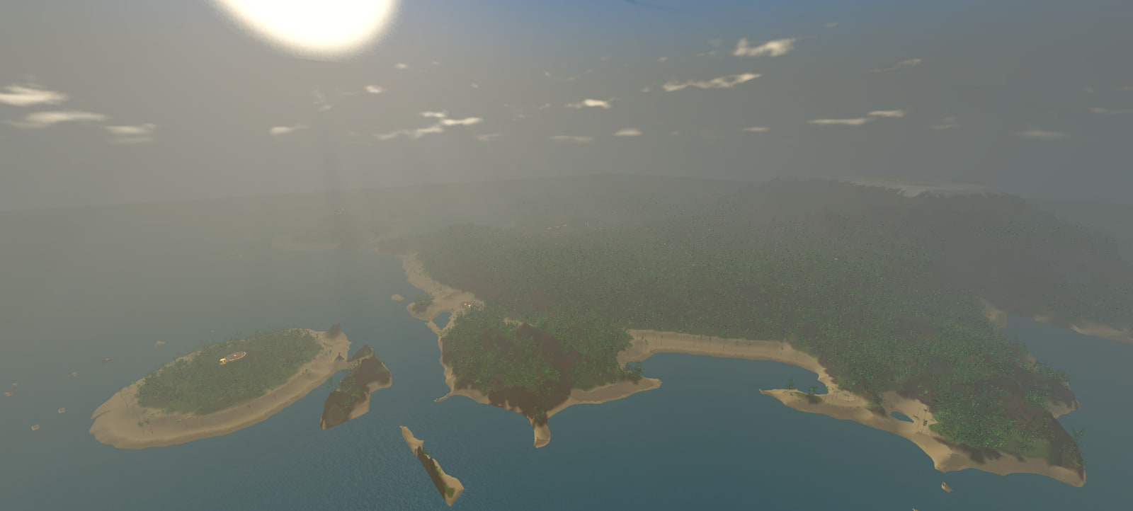 Islands sweeping out across the open ocean